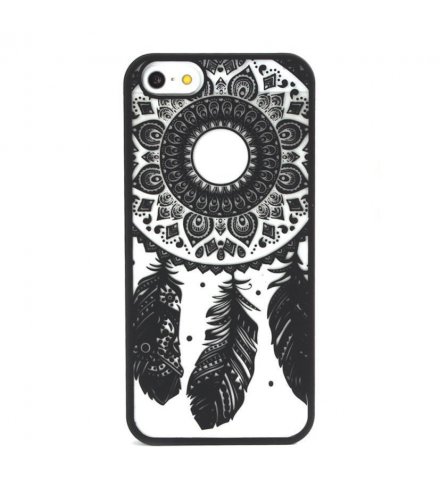 PA040 - Apple Iphone 6 feather flowers creative retro wave